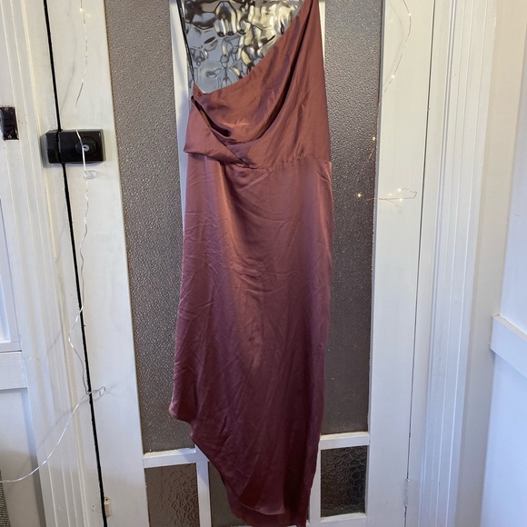 Sheike Dusty Rose Asymmetrical Dress - Picture 2 of 6